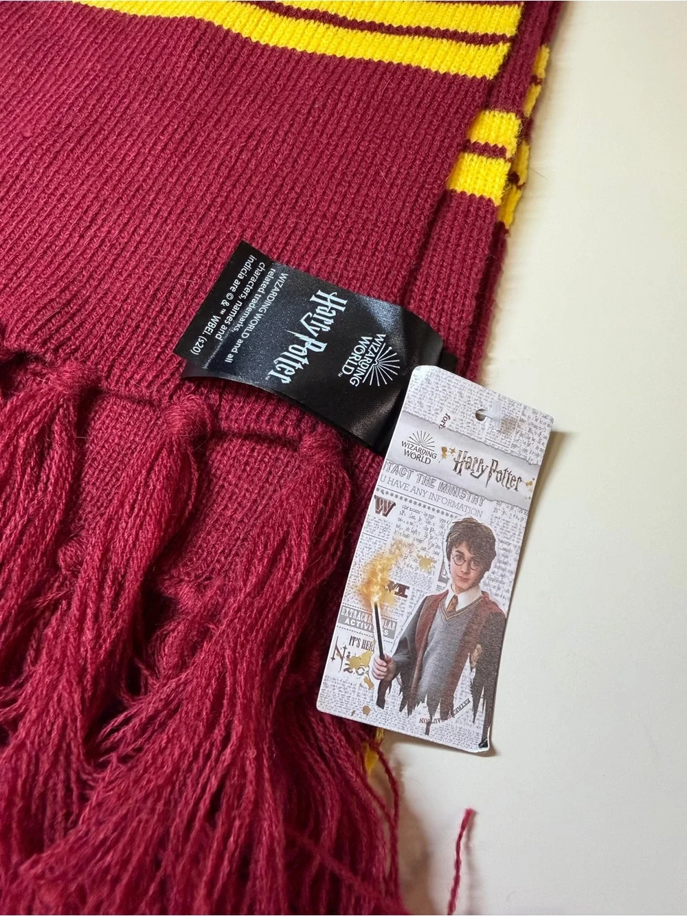 Gryffindor-Inspired Kids Knit Scarf in Maroon and Yellow